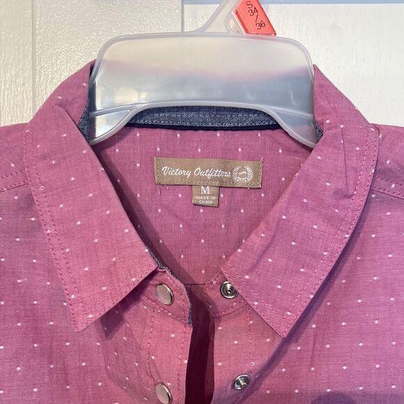 Victory Outfitters Western Cowgirl Country Short Sleeve Snap Down Shirt Size M - Picture 3 of 6